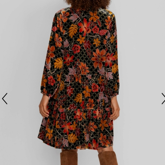 JOHNNY WAS JASMOON FLORE VELVET/SILK FIELD TIERED DRESS SIZE L BNWOT - Picture 8 of 14